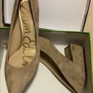 New in box Sam Edelman suede block heels